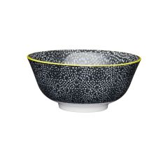 Black and White Floral Ceramic Bowl