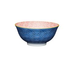 Blue Arched Pattern Ceramic Bowl